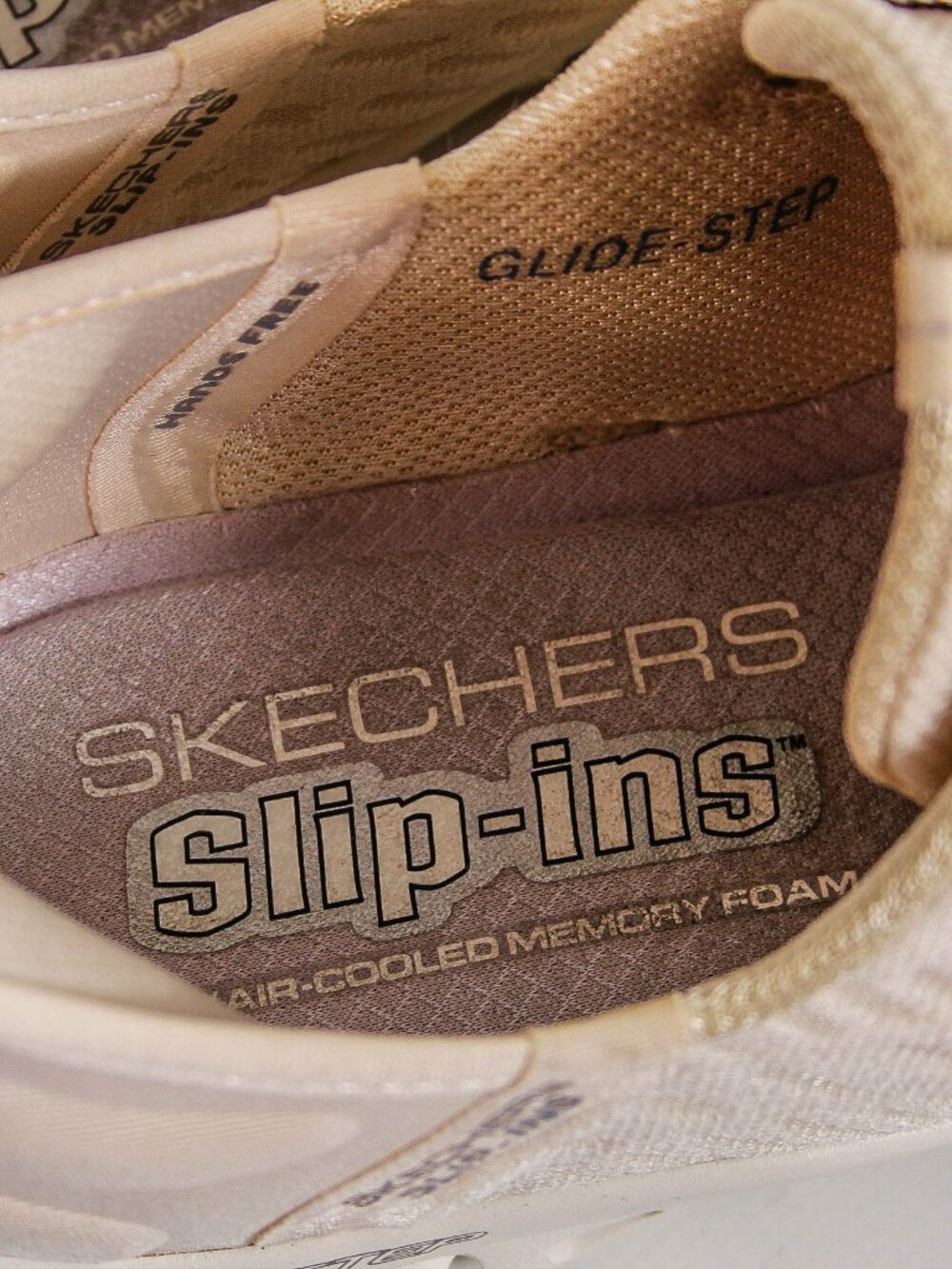 Skechers Slip-Ins Glide Step Hands Free Sneakers Cream Women's 9.5 - Picture 4 of 6